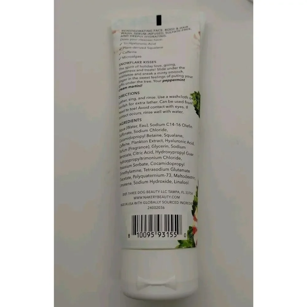 Nakery Beauty Body Wash + SkinToning Body Butter Snowflake Kisses 3.38 oz ea